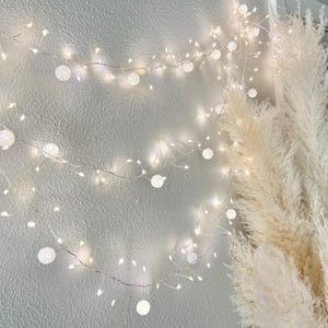 Crystal Ball Fairy Lights: 10 ft. White LED Christmas Decor